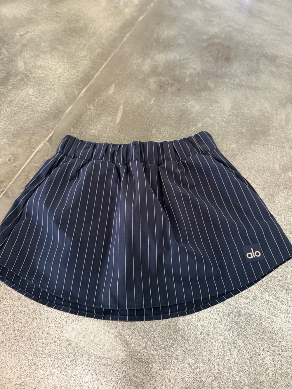 ALO Yoga Navy Pinstripe Skater Skort